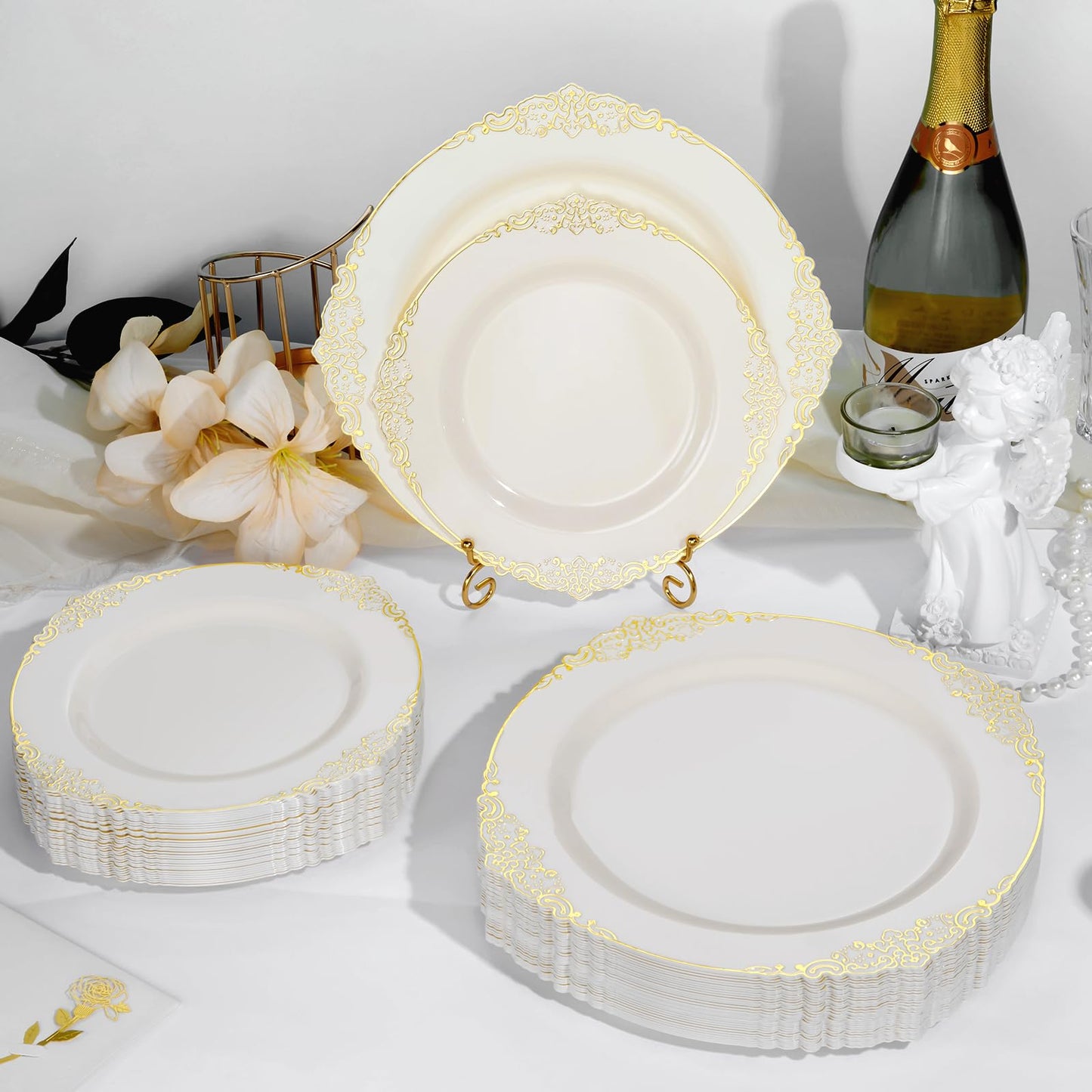 Disposable But Fancy Premium Plastic Tableware for Weddings & Parties