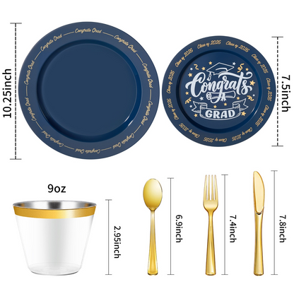 Elegant Parties Dinnerware Set with Pre-Rolled Napkins,Impress Your Guests