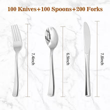Goodluck 400PCS  Disposable Heavy Duty Silver Utensils for Party, Christmas, Birthday, Catering, and Daily Use