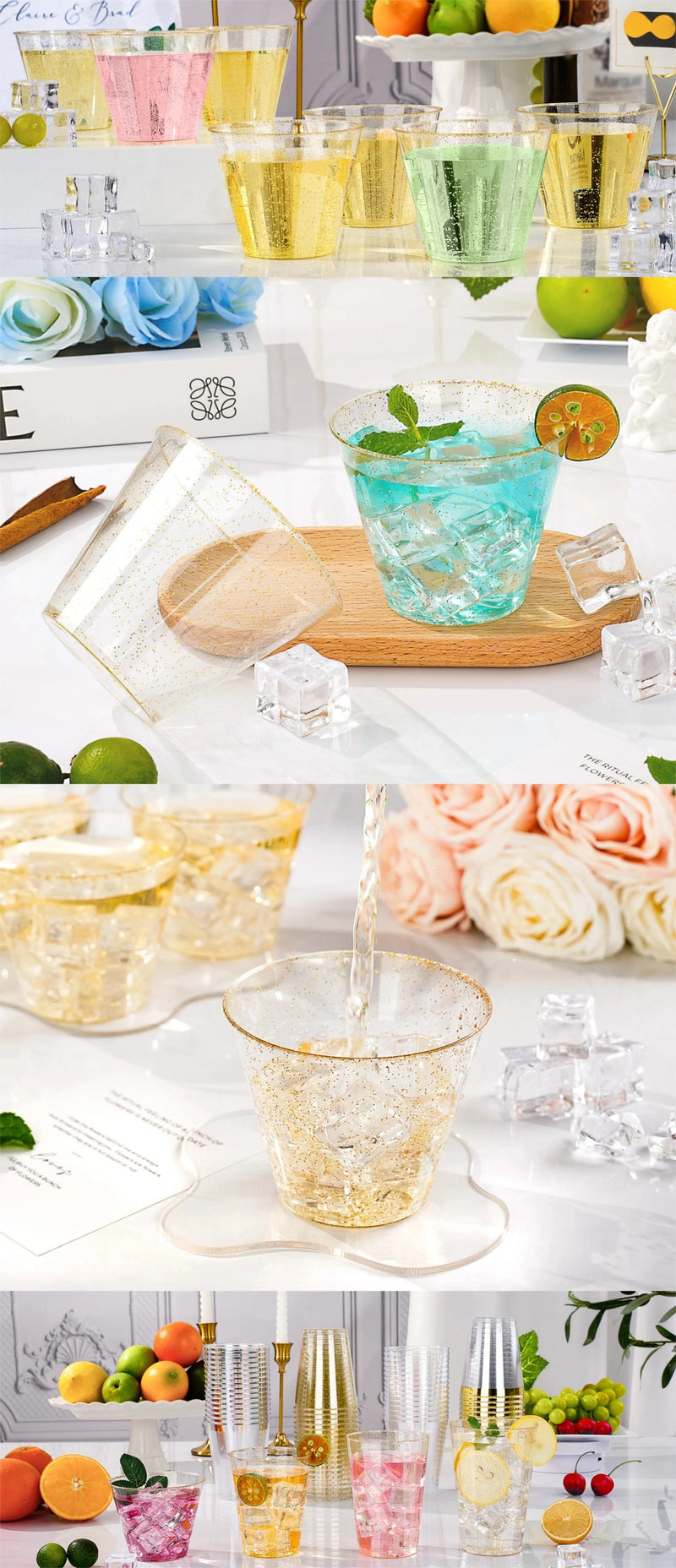 9oz Gold Glitter / 50 PCS
