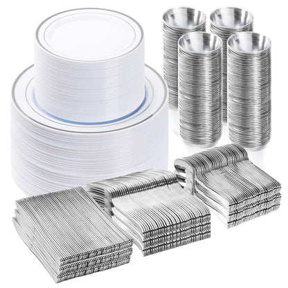 Disposable Classic Durable Dinnerware Set for Party, Wedding