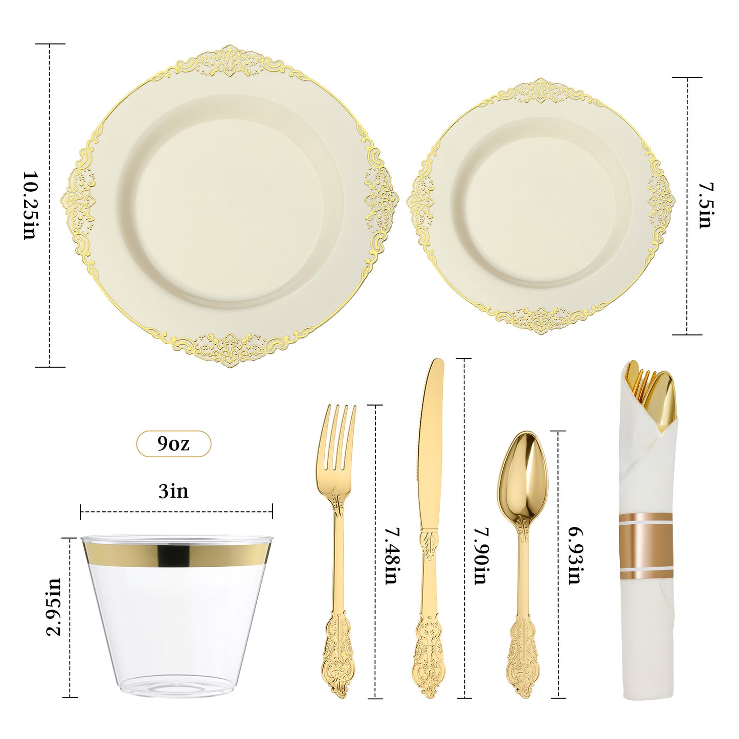 Luxury Disposable Dinnerware for Weddings & Parties,Stress-Free Celebration Party-Ready in Minutes