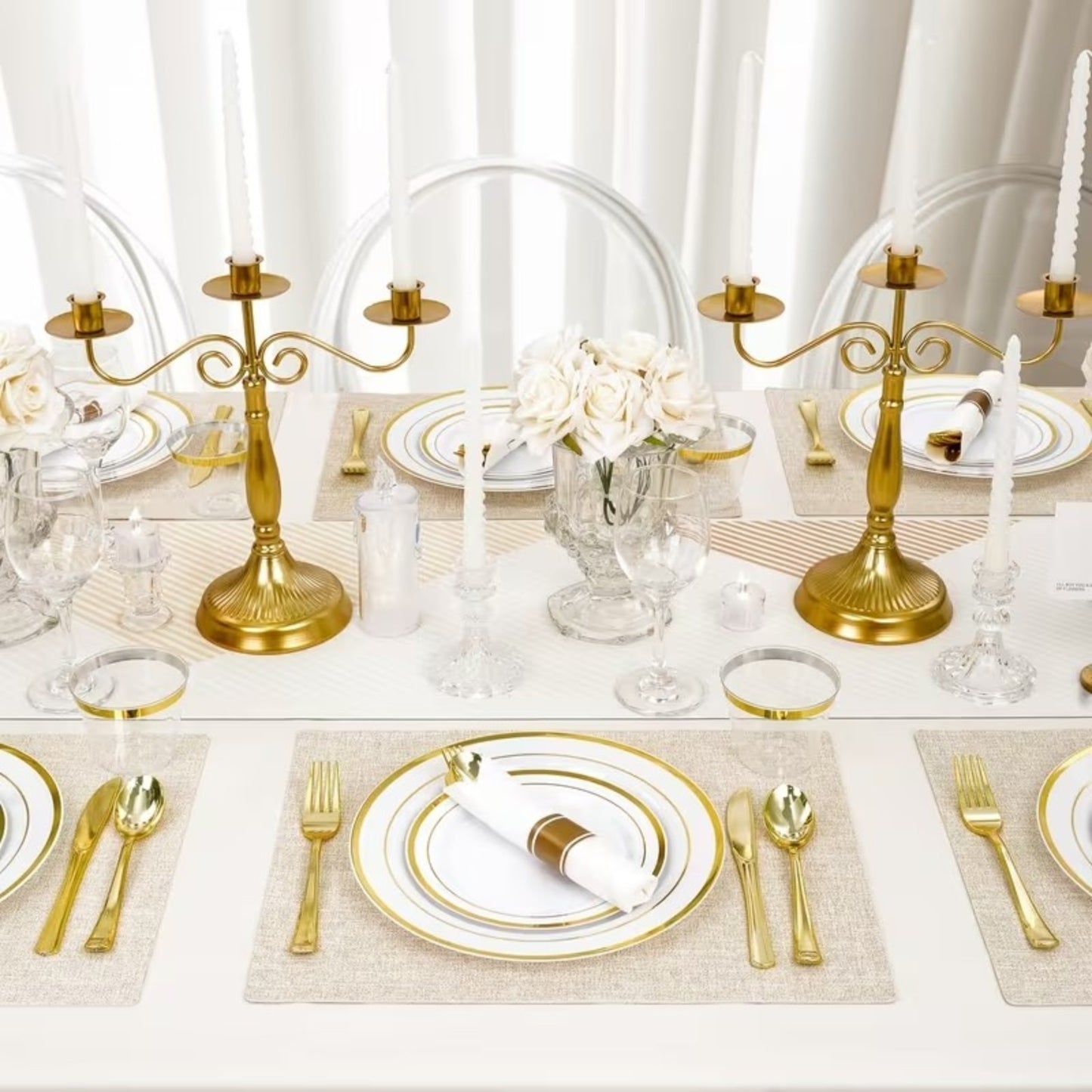 Elegant Parties Dinnerware Set with Napkins,Impress Your Guests