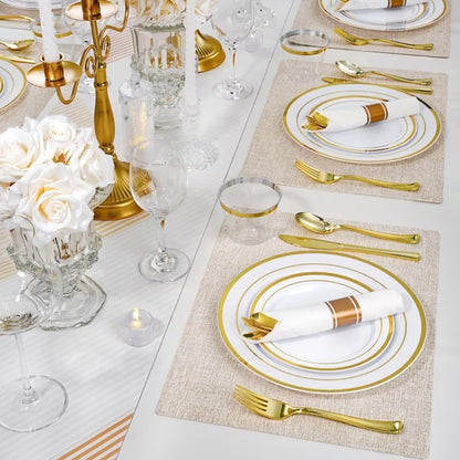 Elegant Parties Dinnerware Set with Napkins,Impress Your Guests