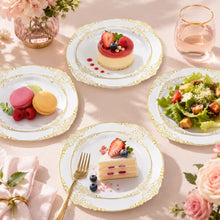 Retro Plastic Dinner & Dessert Plates Set