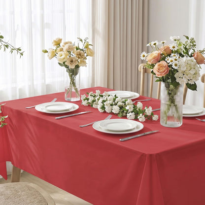 54 x 108 Inch Rectangle Disposable Plastic Tablecloth for Party, Picnic, and Barbecue