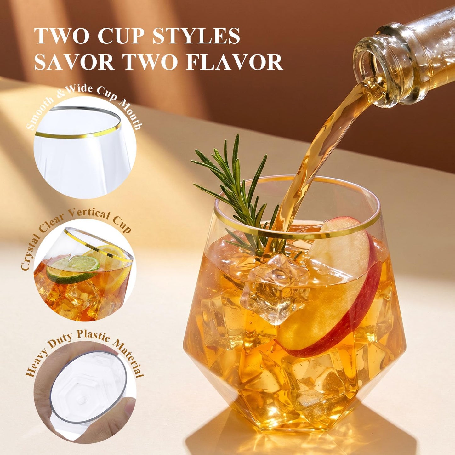 BPA-Free Shatterproof Plastic Wine Glasses Set for Weddings, Parties & Events