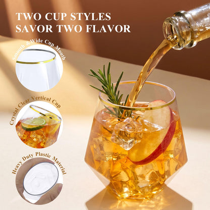 BPA-Free Shatterproof Plastic Wine Glasses Set for Weddings, Parties & Events