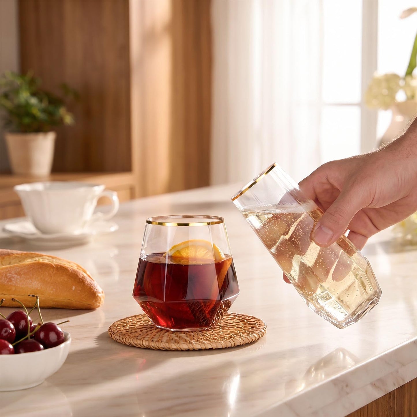 BPA-Free Shatterproof Plastic Wine Glasses Set for Weddings, Parties & Events