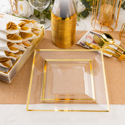 Goodluck 352-Piece Clear Plastic Dinnerware Set for 50 Guests