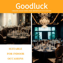 Goodluck 6 Pack Fabric Washable Decorative Black Round Polyester Table Cloths for Halloween, Parties, Weddings, Holiday, Events