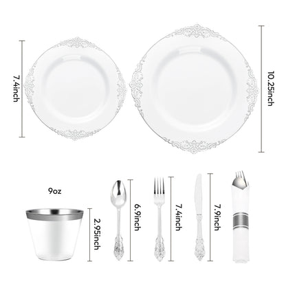 Make Parties Look Better with Disposable Retro Silver Plastic Dinnerware Sets