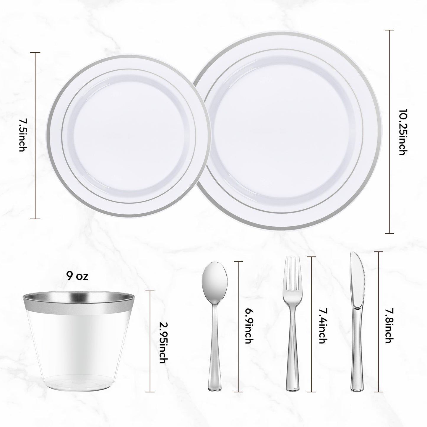 Disposable Classic Durable Dinnerware Set for Party, Wedding