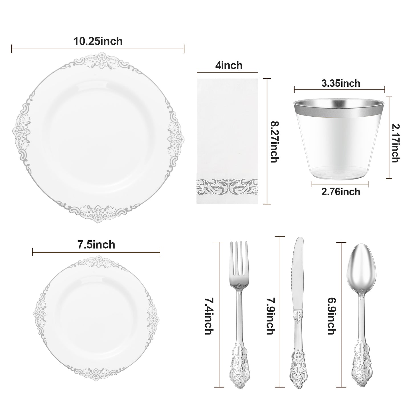 Disposable Retro Dinnerware Set for Party, Wedding