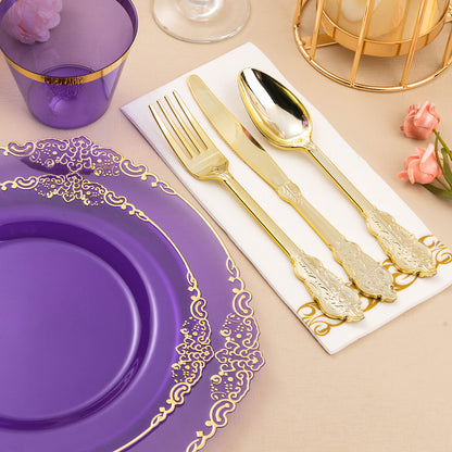 Disposable Retro Dinnerware Set for Party, Wedding