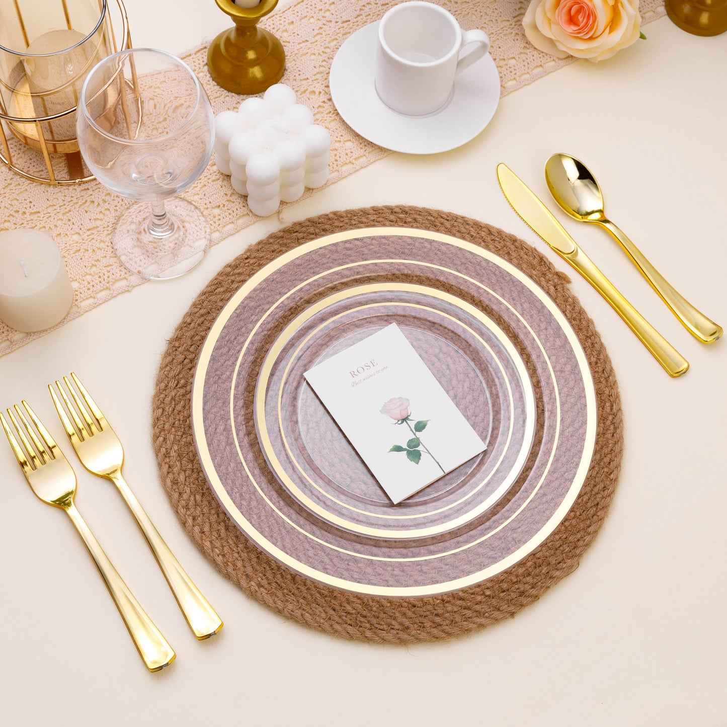 7 Inch Premium Disposable Plates for Wedding, Party, and Daily Use