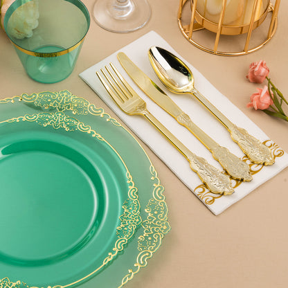 Disposable Retro Dinnerware Set for Party, Wedding