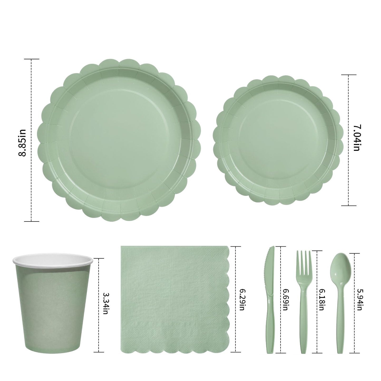 Fancy Disposable Paper Dinnerware Set for Birthday, Wedding, Bridal, and Baby Shower