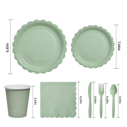 Fancy Disposable Paper Dinnerware Set for Birthday, Wedding, Bridal, and Baby Shower