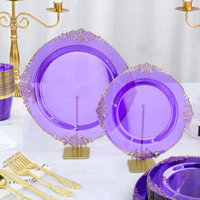 Retro High-Heavy Durable Disposable Dinnerware Set for Wedding, Party, Graduation