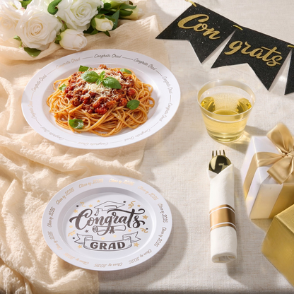 Elegant Parties Dinnerware Set with Pre-Rolled Napkins,Impress Your Guests