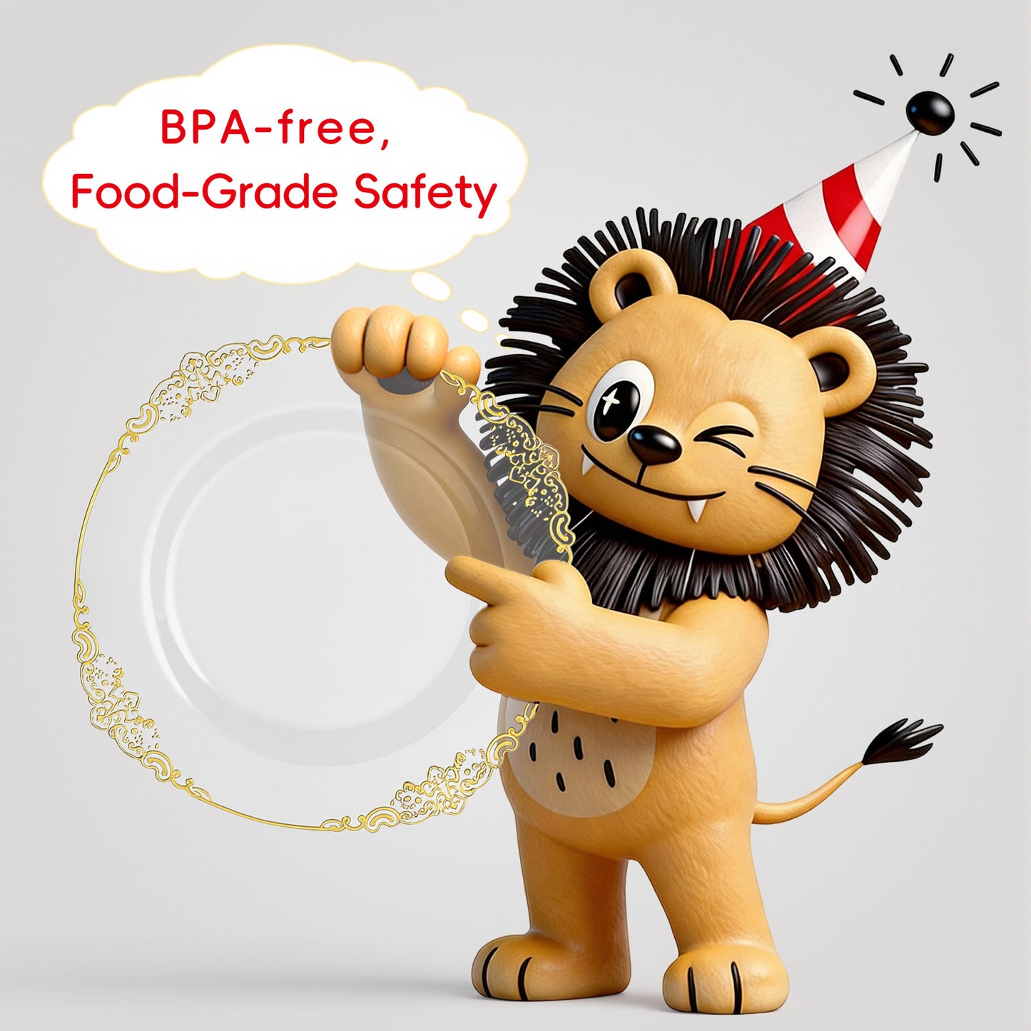 Goodluck Disposable Retro Clear with Gold Rim Dinnerware Set