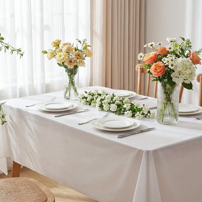 54 x 108 Inch Rectangle Disposable Plastic Tablecloth for Party, Picnic, and Barbecue