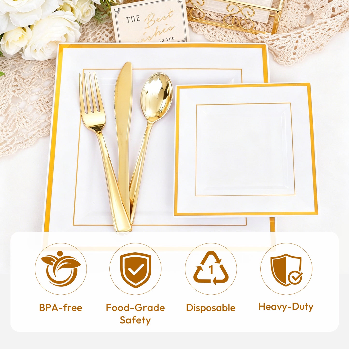 Disposable Plates That Impress Your Guests for Anniversary, Birthday, Party, Wedding