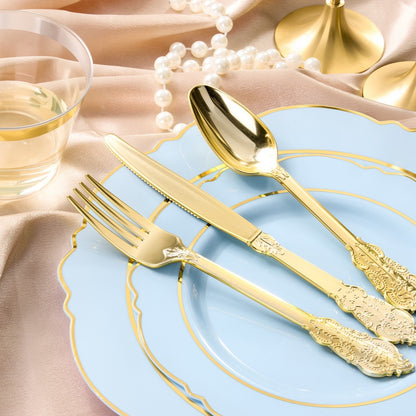 Impress Guests Easily with Elegant Baroque Disposable Dinnerware
