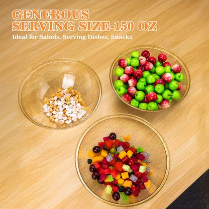 4 Pack 150 Ounce Disposable Plastic Serving Bowls for Chips, Salad, Candy, Snacks