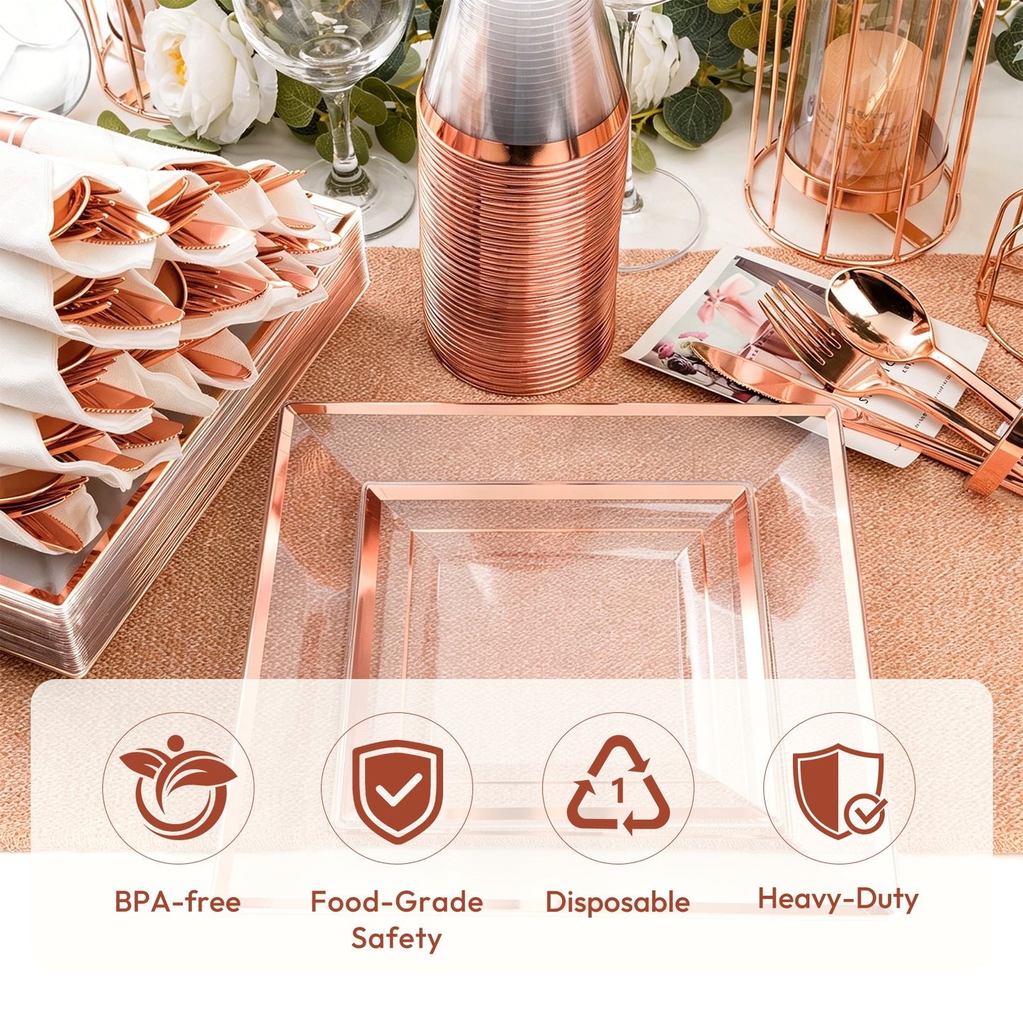Elegant Disposable Tableware Set That Design for Beautiful Gatherings