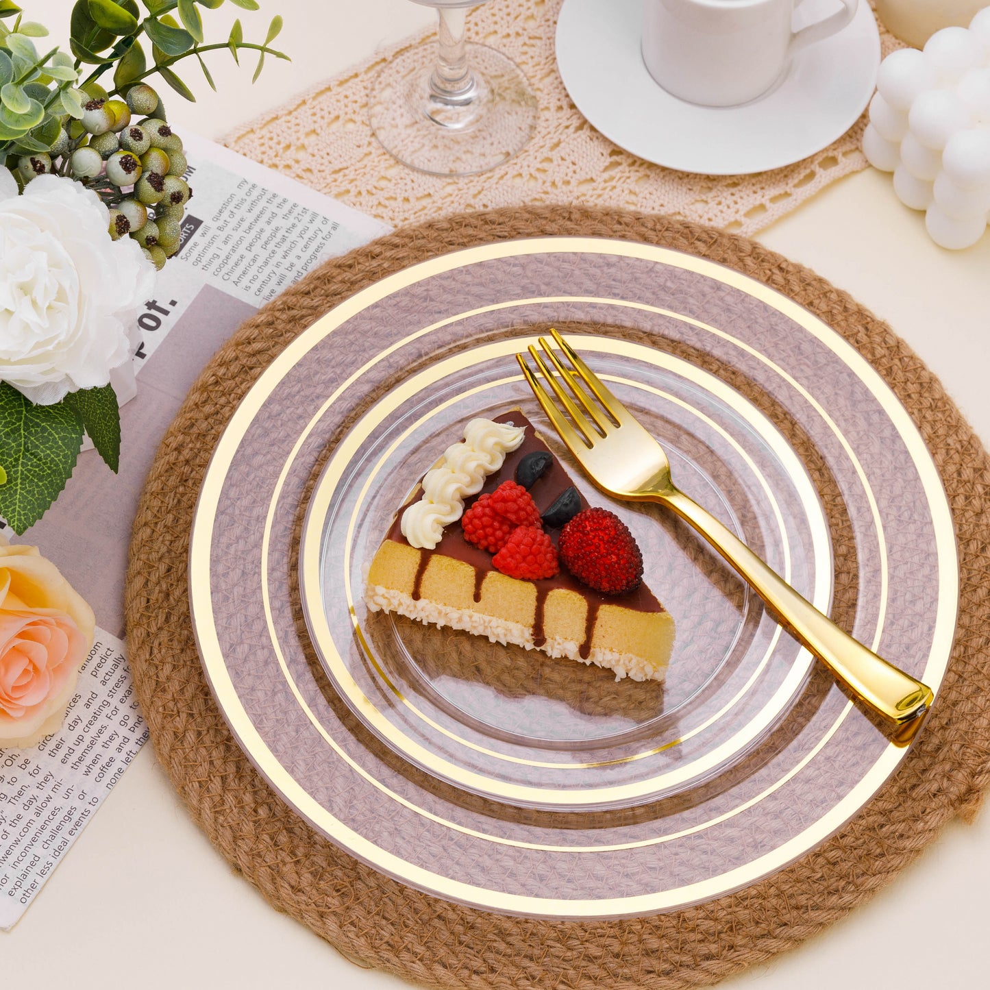 7 Inch Premium Disposable Plates for Wedding, Party, and Daily Use