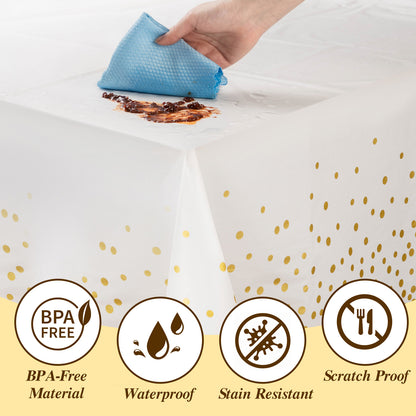 Goodluck 352 Piece White with Gold Trim Plastic Dinnerware Set for 50 Guests