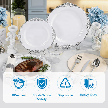Make Parties Look Better with Disposable Retro Silver Plastic Dinnerware Sets
