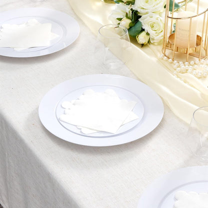 100-Pack 2-Ply 5 x 5 Inches Scalloped Disposable Napkins for Wedding, Birthday, Valentine's Day, and Baby Christening Party Decorations