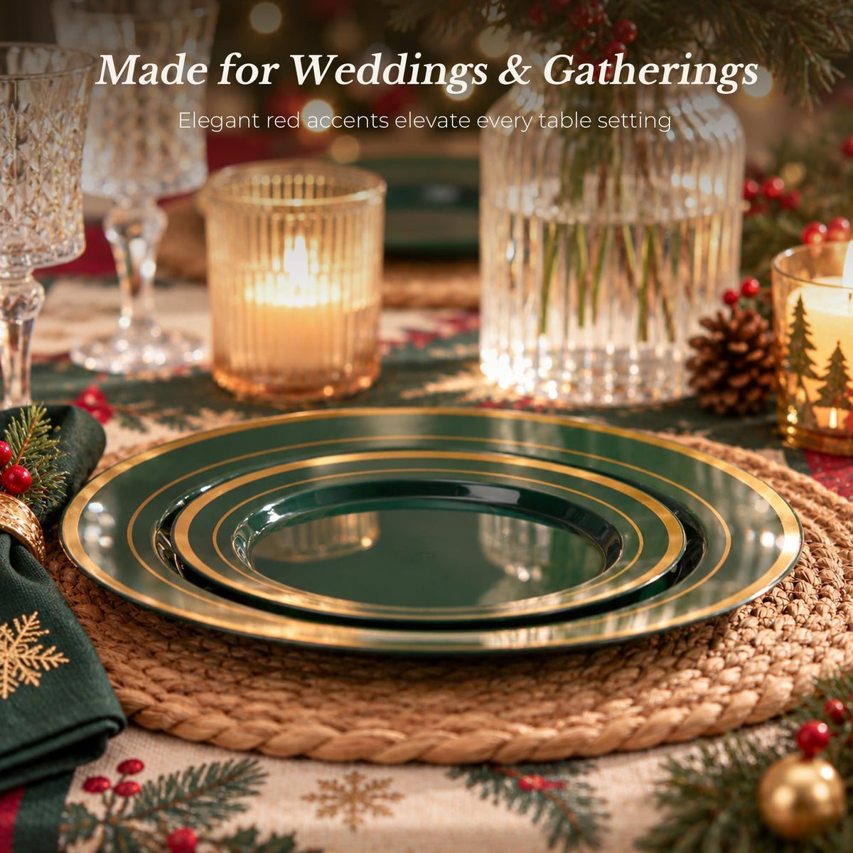 Disposable Classic Plates Set for 50/100 People