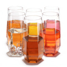 Goodluck 9 Oz Clear Pack Diamond Unbreakable Stemless Disposable Plastic Glasses for Weddings, Bars, Events & Celebrations