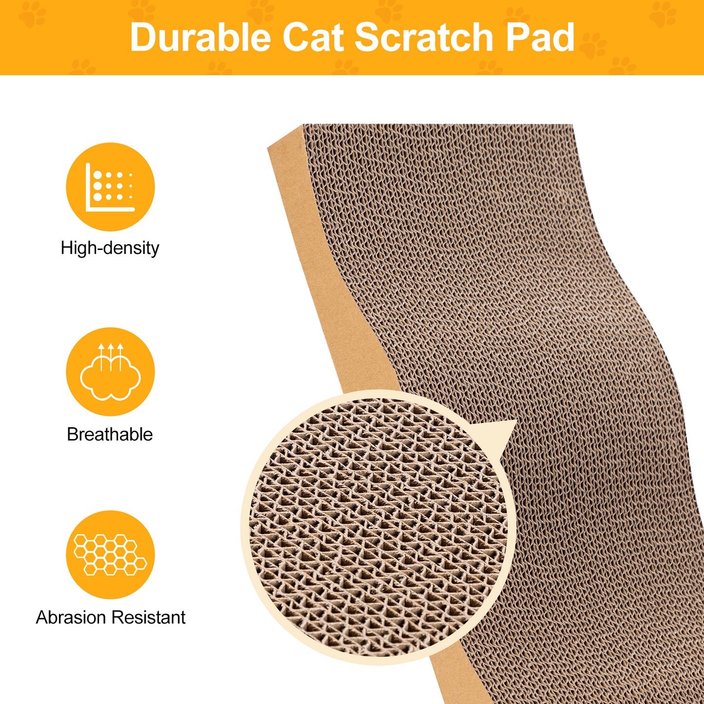 5 PCS Cat Scratcher with Box, Reversible Cat Scratchers for Indoor Cats, Cardboard Cat Scratcher with Catnip, 2 Curved and 3 Flat Boards for Scratching Bed
