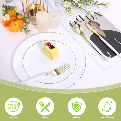 90 Pcs Heavy Duty Disposable Gold Plastic Silverware Set, Perfect for Wedding, Birthday, Party, Graduation