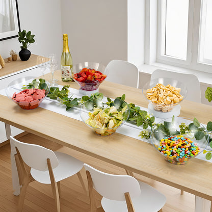 Goodluck 12 Pack 54oz Disposable Angled Crystal Plastic Serving Bowls for Chips, Snacks, Fruit, Salad