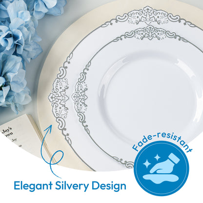 Make Parties Look Better with Disposable Retro Silver Plastic Dinnerware Sets