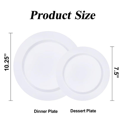 Goodluck White Plastic Plates Set for Parties