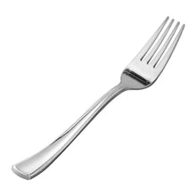 Goodluck Disposable Heavy Duty Silver Plastic Forks for Weddings, Parties, Dinners