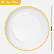 Goodluck 12 Inch 50 Pack Clear Charger Plates with Gold Trim