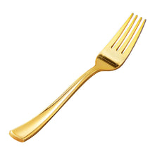Goodluck 50 Pack Disposable Heavy Duty Gold Plastic Forks