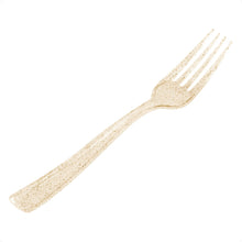 Goodluck Disposable Heavy Duty Gold Glitter Plastic Forks for Weddings, Parties, Dinners, and Thanksgiving