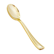 Goodluck 6.9 Inch Disposable Heavy Duty Gold Plastic Spoons for Catering, Parties, Dinners, Weddings