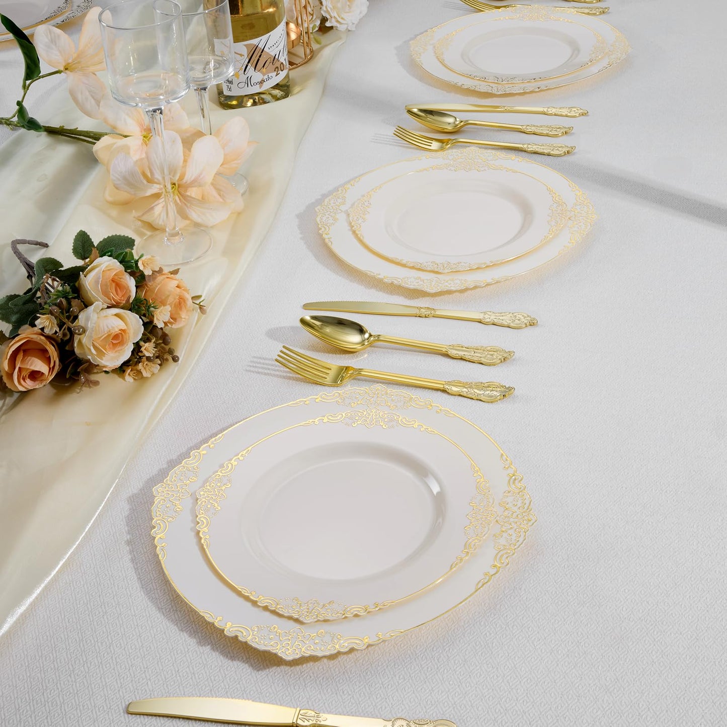 Disposable But Fancy Premium Plastic Tableware for Weddings & Parties