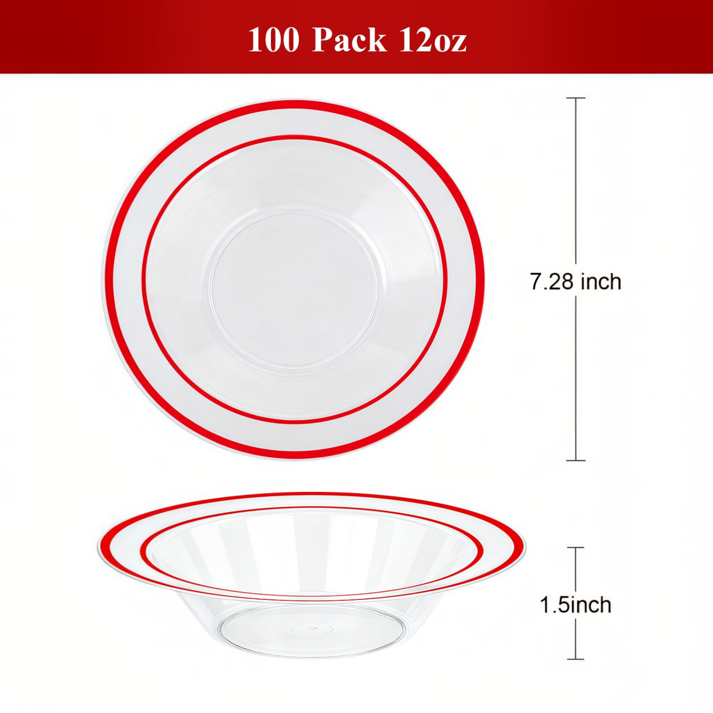 Durable and Sturdy 12-Ounce Disposable Bowls with Gold Spoon for ice cream, soup, fruit, and daily use