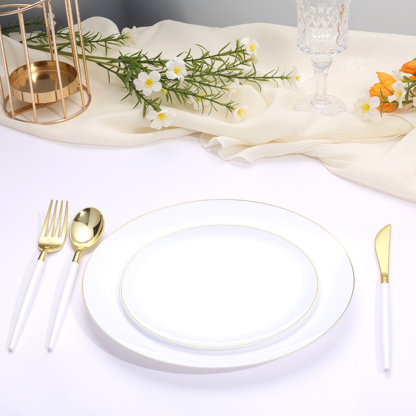 90 Pcs Heavy Duty Disposable Gold Plastic Silverware Set, Perfect for Wedding, Birthday, Party, Graduation